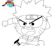 Coloriage Gumball comme Naruto