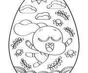 Coloriage Gumball décoré sur œuf des Paques