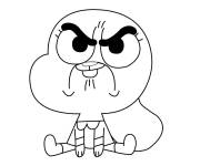 Coloriage Gumball en col&egrave;re