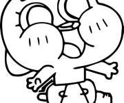Coloriage Gumball en dansant
