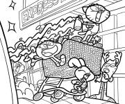 Coloriage Gumball en jouant avec ses amis sur le panier