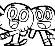Coloriage Gumball et Darwin en s'amusant