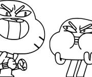Coloriage Gumball et Darwin imprimable