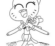 Coloriage Gumball et la balade