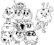 Coloriage Gumball et ses amis et leurs monde magique