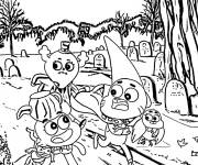 Coloriage Gumball et ses amis fuient
