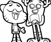 Coloriage Gumball et son meilleur ami Penny