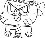 Coloriage Gumball, le ninja