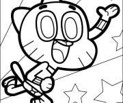 Coloriage Gumball parmi les &eacute;toiles