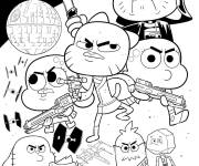 Coloriage Gumball Star Wars