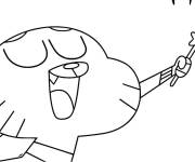 Coloriage Gumball tenant une baguette magique