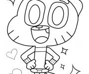 Coloriage Gumball Watterson souriant