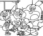 Coloriage Image de la famille de Gumball