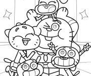 Coloriage Image des amis de Gumball en couleur