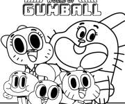 Coloriage La famille mignonne de Gumball