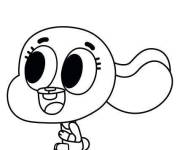 Coloriage et dessins gratuit La s&oelig;ur intelligente de Gumball à imprimer