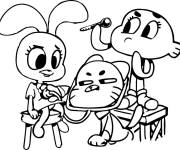 Coloriage Le docteur Gumball examine les patients