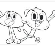 Coloriage Les amis Darwin et Gumball