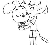 Coloriage Maman de Gumball et Anais