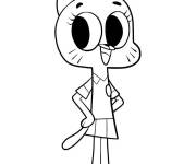 Coloriage Nicole, Minou bleu clair