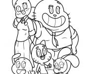 Coloriage Photo de la famille Gumball