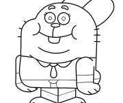 Coloriage Portrait facile de Richard de Gumball