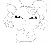 Coloriage et dessins gratuit Hamster Hamtaro à imprimer