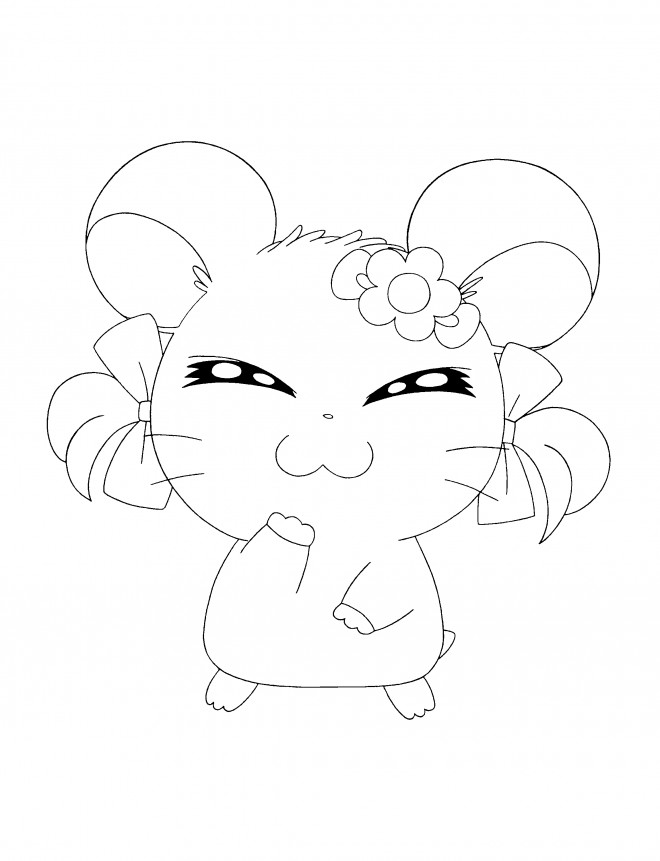 Coloriage Hamster Hamtaro Dessin Gratuit à Imprimer