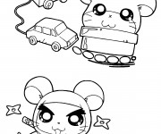 Coloriage Hamtaro entrain de jouer