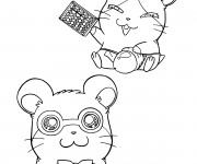 Coloriage Hamtaro Ernst et Topla