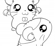 Coloriage Hamtaro et Bijou gratuit à imprimer