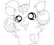 Coloriage et dessins gratuit Hamtaro Tigris fait la fête à imprimer