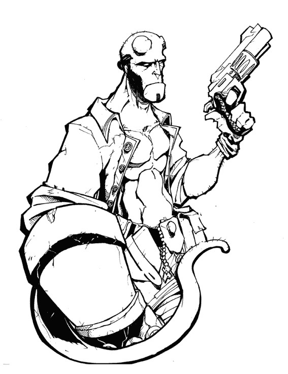 Coloriage et dessins gratuits Hellboy le diable image à imprimer
