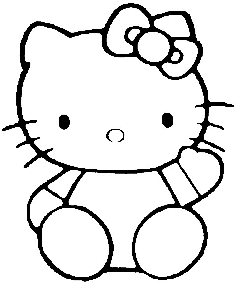 Coloriage Hello Kitty Facile à Colorier Dessin Gratuit à