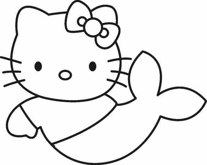 Coloriage Hello Kitty Sirène à Colorier