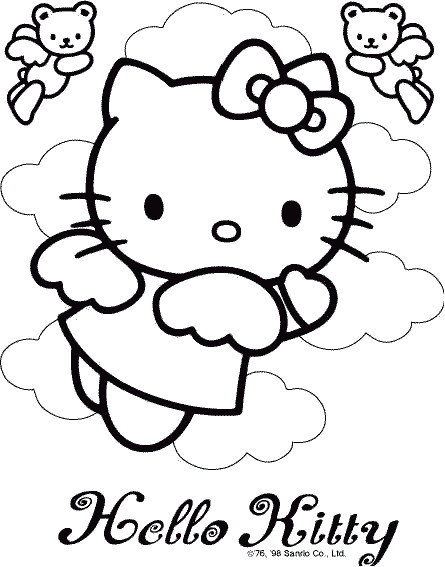 Coloriage Hello Kitty à imprimer A4 dessin gratuit à imprimer