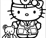 Coloriage et dessins gratuit Hello Kitty docteur à imprimer