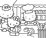 Coloriage et dessins gratuit Hello Kitty en ligne à imprimer