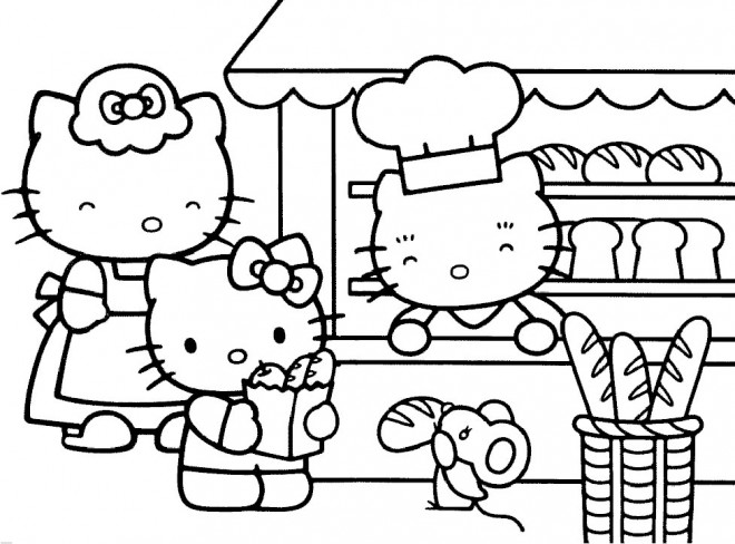 Coloriage et dessins gratuits Hello Kitty en ligne à imprimer