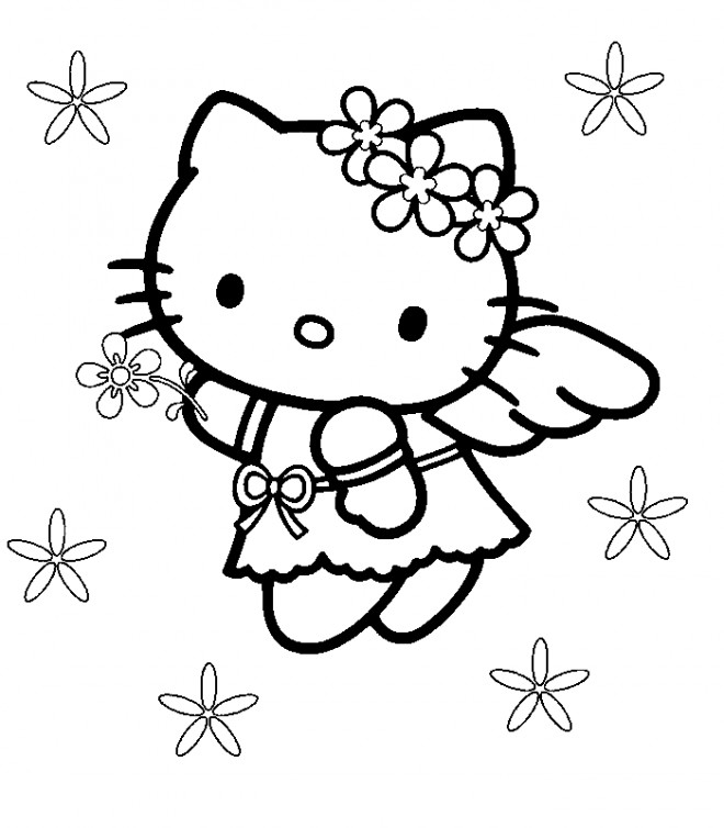 Coloriage Hello Kitty Lange Dessin Gratuit à Imprimer