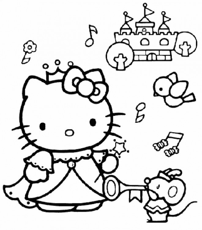 Coloriage Hello Kitty Princess En Ligne Dessin Gratuit à