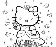 Coloriage et dessins gratuit Hello Kitty princesse à imprimer