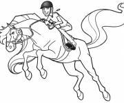 Coloriage et dessins gratuit Horseland en plein saut à imprimer