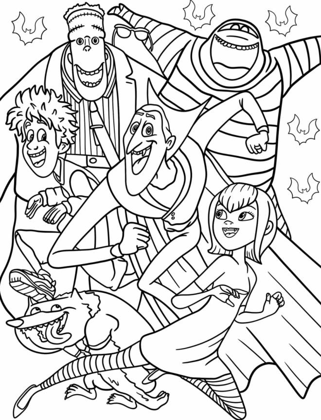Coloriage Hôtel Transylvanie gratuit à imprimer