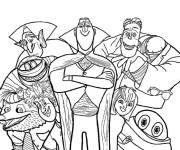 Coloriage H&ocirc;tel Transylvanie Dracula et sa famille