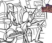 Coloriage La famille de Dracula en voyage