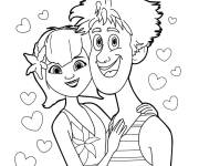 Coloriage Les amoureux Jonathan et Mavis de H&ocirc;tel Transylvanie