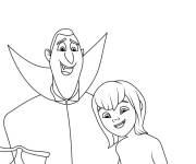 Coloriage Mavis avec Dracula de H&ocirc;tel Transylvanie
