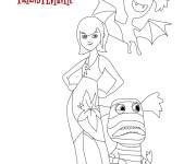 Coloriage Mavis Dracula avec les monstres