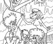 Coloriage Mavis, Dracula, Jonathan, Winnie et Dennis H&ocirc;tel Transylvanie
